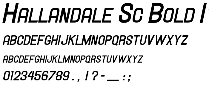 Hallandale SC Bold It. JL font